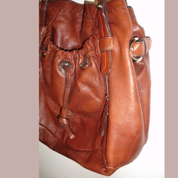 B Makowsky Tan Brown Large Leather Shoulder Bag - Picture 8 of 8